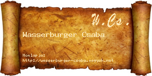 Wasserburger Csaba névjegykártya